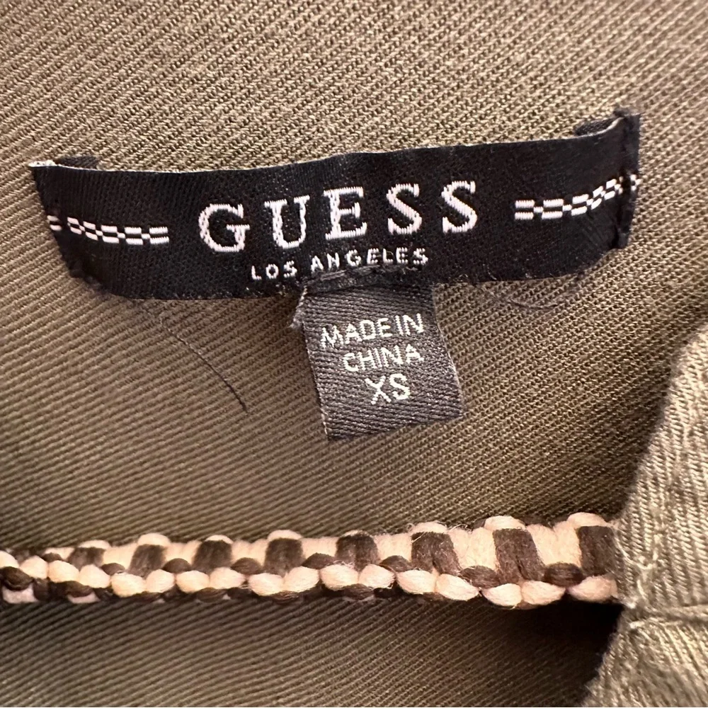 ⭐️ Guess XS Olive Rayon High-Low Shirt Dress *belt loops need repair - Picture 2 of 15